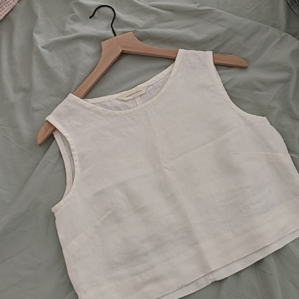 Elizabeth Suzann Midweight Linen Petra Crop Top